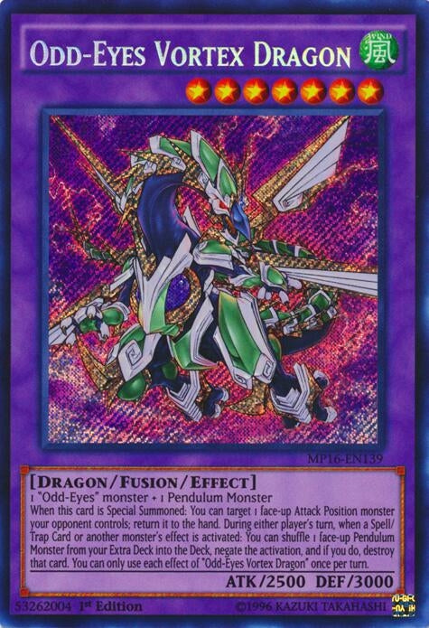 Odd-Eyes Vortex Dragon (MP16-EN139)  Secret Rare