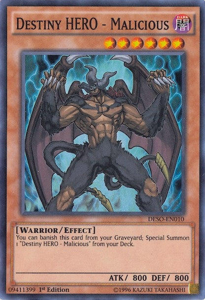 Destiny HERO - Malicious (DESO-EN010)  Super Rare