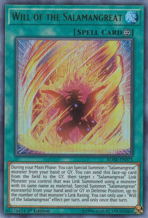 Will of the Salamangreat (BLHR-EN073)  Ultra Rare