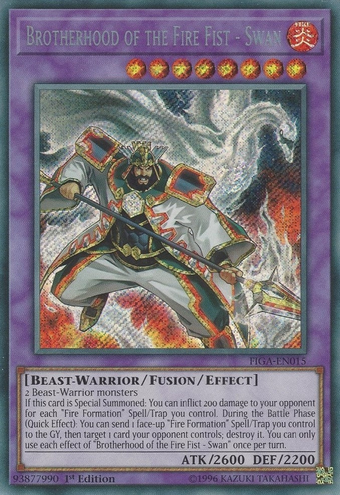 Brotherhood of the Fire Fist - Swan (FIGA-EN015) Secret Rare