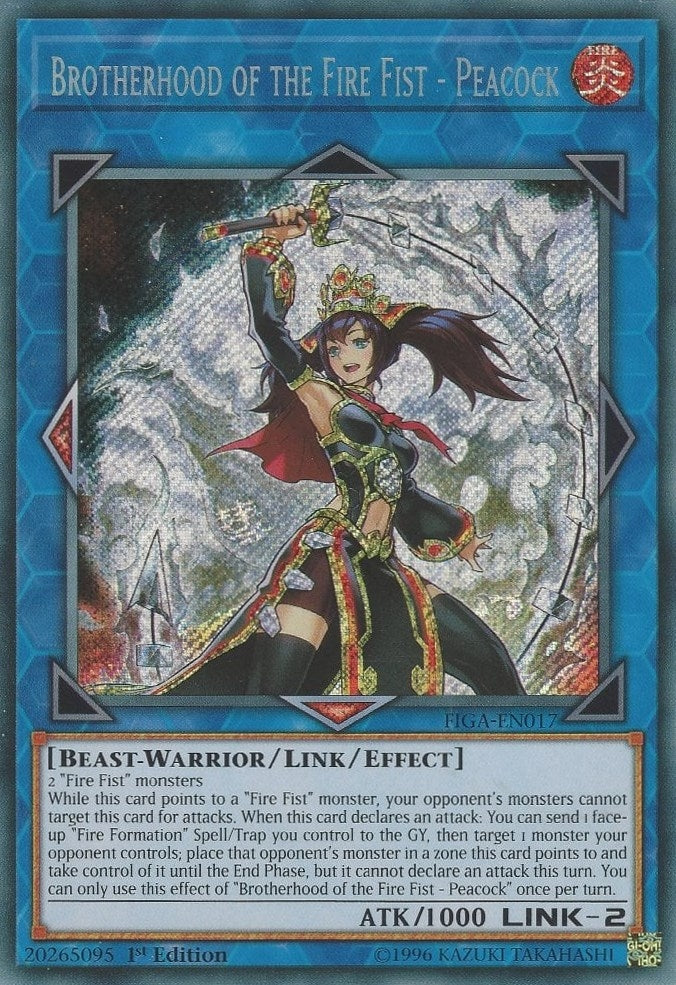 Brotherhood of the Fire Fist - Peacock (FIGA-EN017) Secret Rare