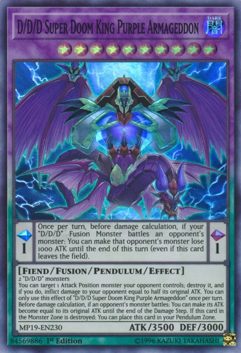D/D/D Super Doom King Purple Armageddon (MP19-EN230) Super Rare