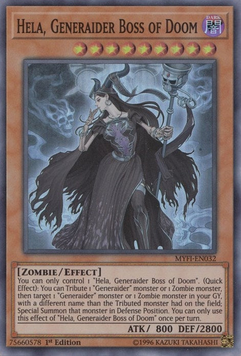Hela, Generaider Boss of Doom (MYFI-EN032) Super Rare