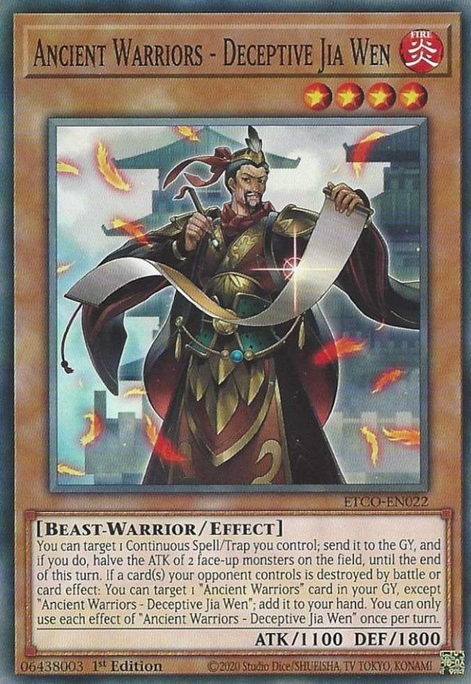 Ancient Warriors - Deceptive Jia Wen (ETCO-EN022) Common