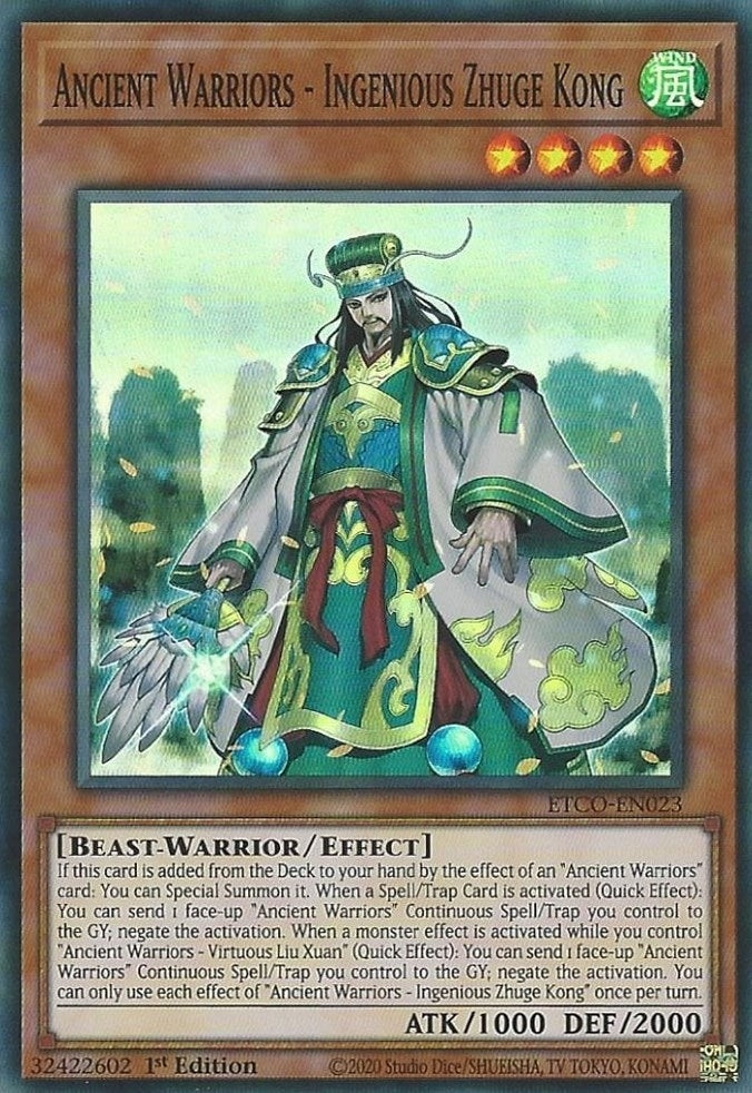 Ancient Warriors - Ingenious Zhuge Kong (ETCO-EN023) Super Rare