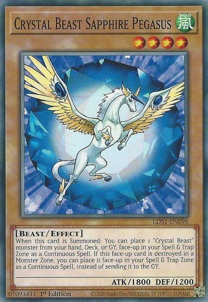 Crystal Beast Sapphire Pegasus (LDS1-EN098) Common