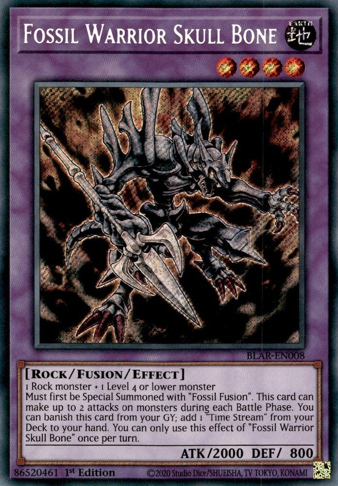 Fossil Warrior Skull Bone (BLAR-EN008)  Secret Rare