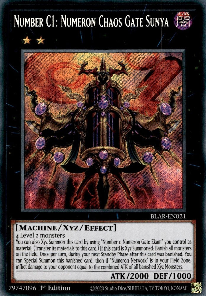 Number C1: Numeron Chaos Gate Sunya (BLAR-EN021)  Secret Rare