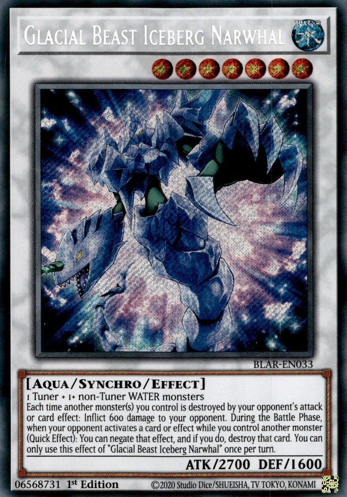 Glacial Beast Iceberg Narwhal (BLAR-EN033)  Secret Rare