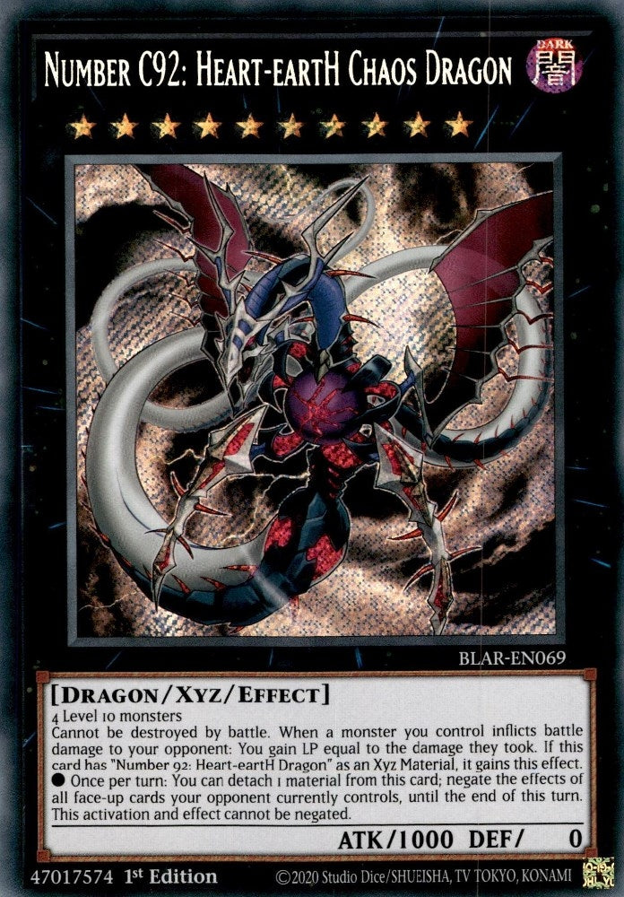 Number C92: Heart-eartH Chaos Dragon (BLAR-EN069)  Secret Rare