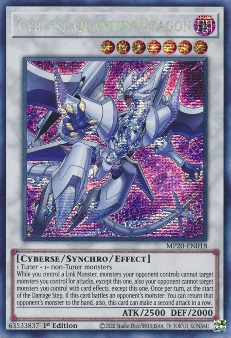 Cyberse Quantum Dragon (MP20-EN018) Prismatic Secret Rare