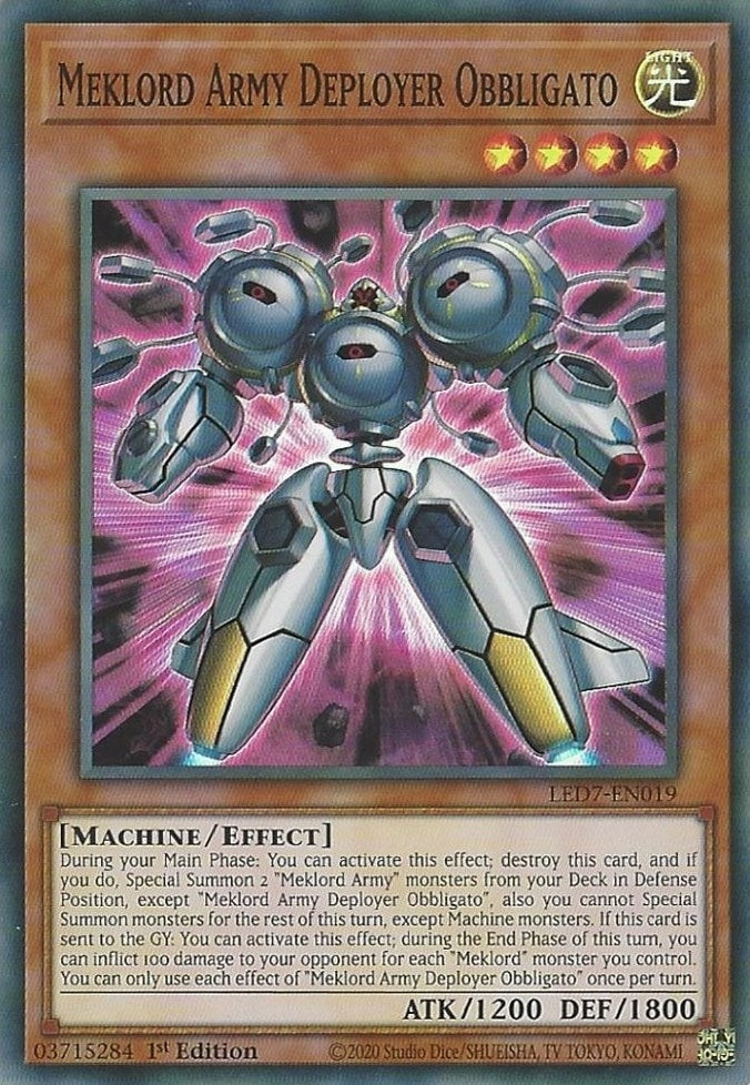 Meklord Army Deployer Obbligato (LED7-EN019)  Super Rare