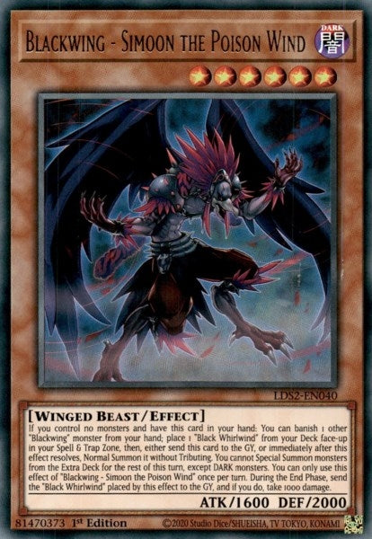 Blackwing - Simoon the Poison Wind (LDS2-EN040) Ultra Rare