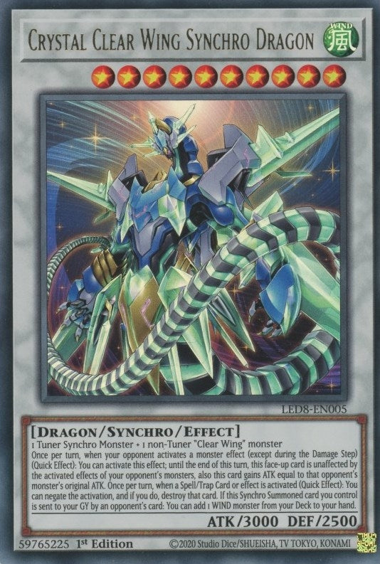Crystal Clear Wing Synchro Dragon (LED8-EN005) Ultra Rare