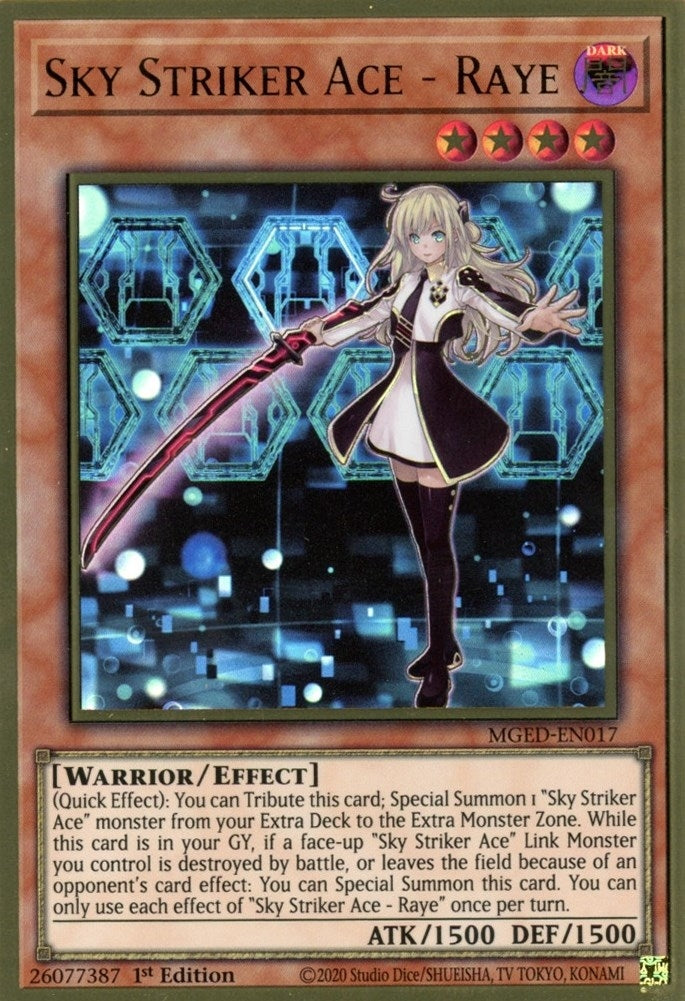 Sky Striker Ace - Raye (MGED-EN017)  Premium Gold Rare