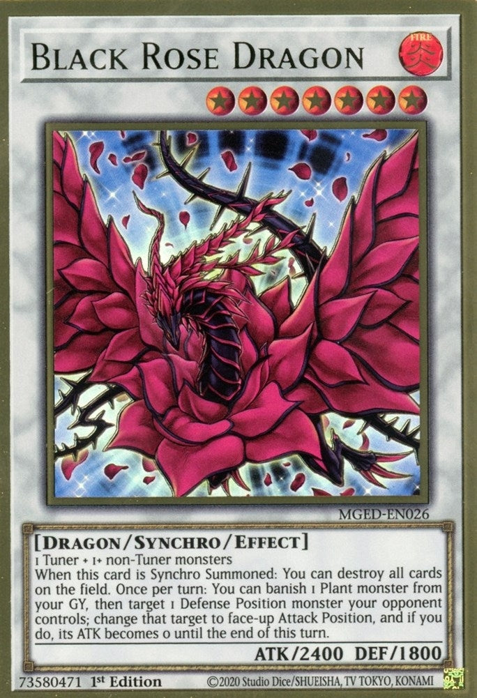 Black Rose Dragon (MGED-EN026)  Premium Gold Rare