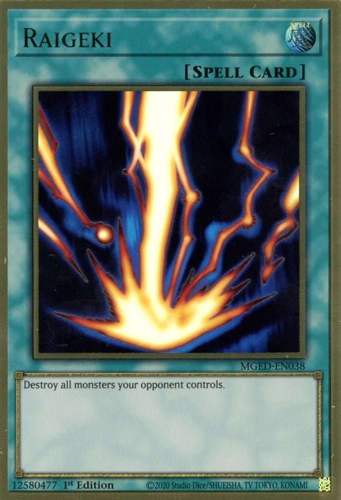 Raigeki (MGED-EN038) Premium Gold Rare