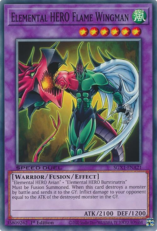 Elemental HERO Flame Wingman (SGX1-ENA21) Common