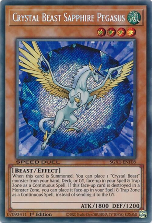 Crystal Beast Sapphire Pegasus  (SGX1-ENF08)  Secret Rare