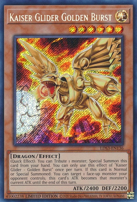 Kaiser Glider Golden Burst (LDS3-EN136) Secret Rare