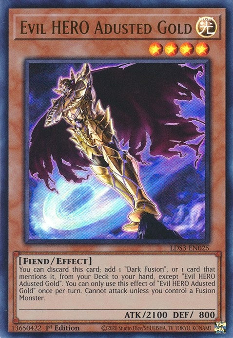 Evil HERO Adusted Gold (LDS3-EN025) Ultra Rare