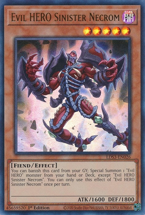 Evil HERO Sinister Necrom (LDS3-EN026) Ultra Rare