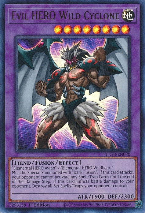 Evil HERO Wild Cyclone (LDS3-EN030) Ultra Rare