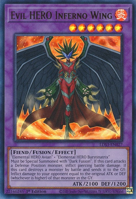 Evil HERO Inferno Wing (LDS3-EN027) Ultra Rare