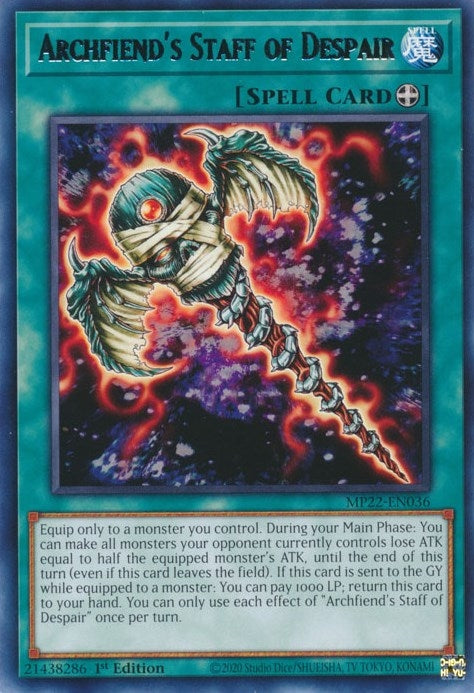 Archfiend's Staff of Despair (MP22-EN036)  Rare