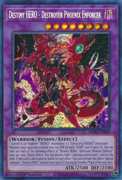 Destiny HERO - Destroyer Phoenix Enforcer (MP22-EN209)  Prismatic Secret Rare