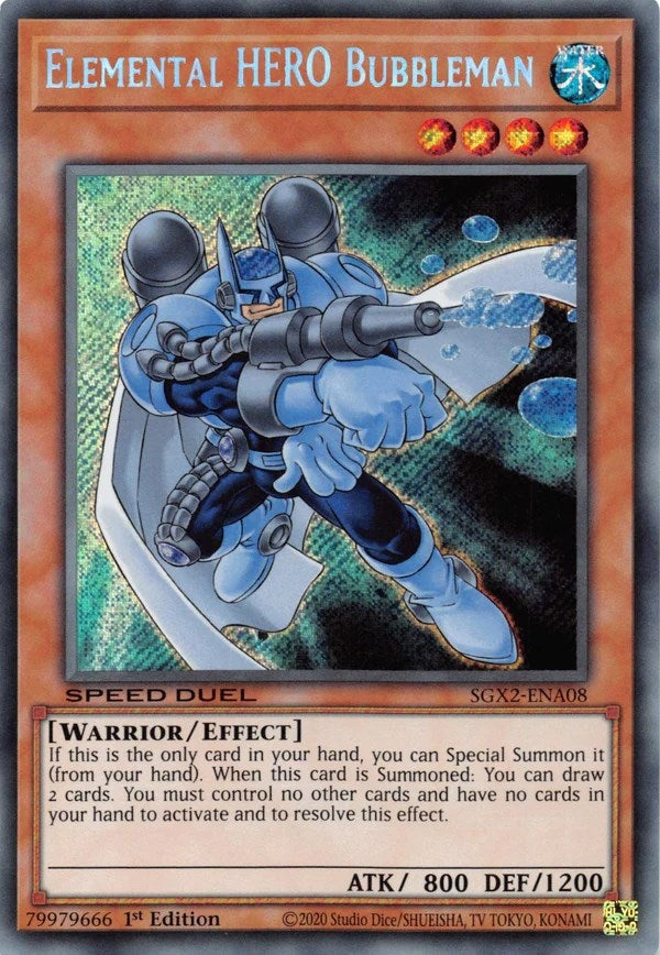 Elemental HERO Bubbleman  (SGX2-ENA08)  Secret Rare