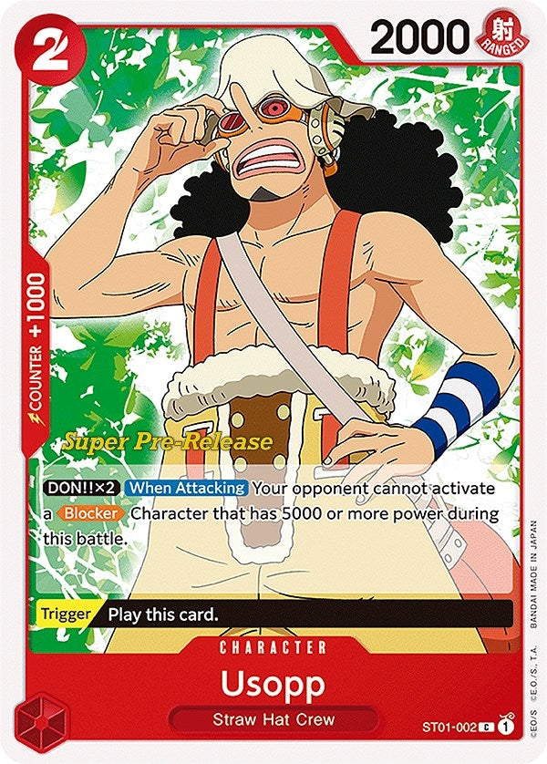 (ST01-002) Usopp (Super Pre-Release Edition) - Common