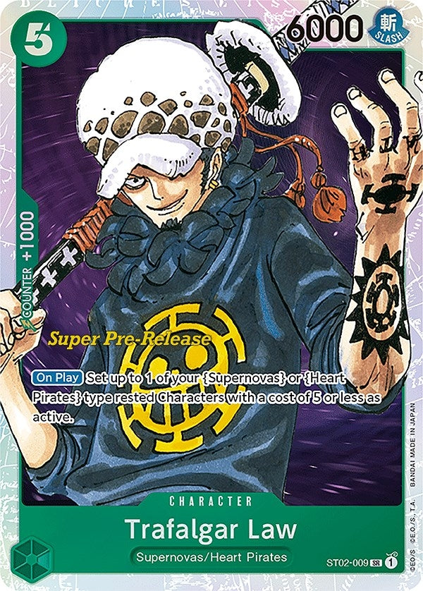 (ST02-009) Trafalgar Law (Super Pre-Release Edition) - Super Rare