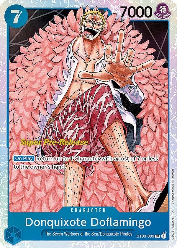 (ST03-009) Donquixote Doflamingo (Super Pre-Release Edition) - Super Rare