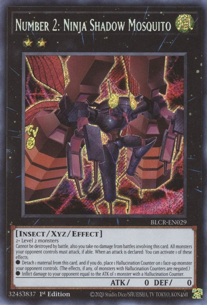 Number 2: Ninja Shadow Mosquito (BLCR-EN029)  Secret Rare