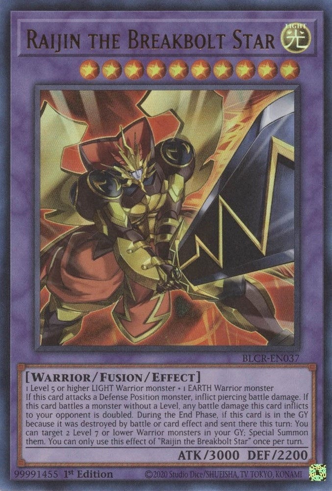 Raijin the Breakbolt Star (BLCR-EN037)  Ultra Rare