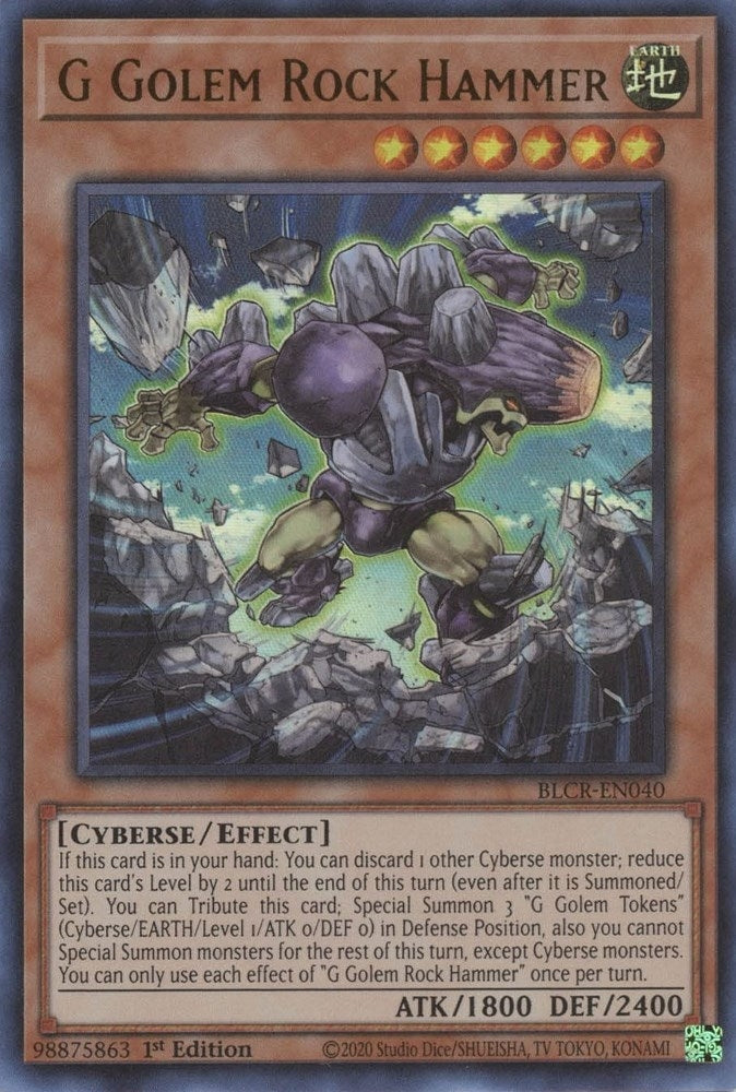 G Golem Rock Hammer (BLCR-EN040)  Ultra Rare