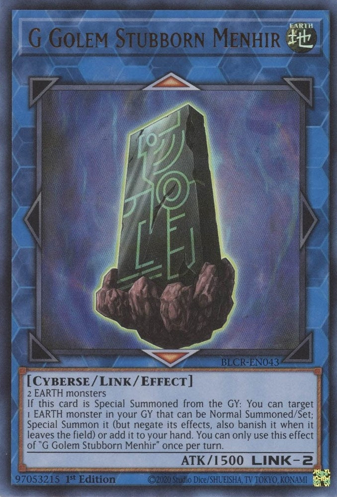 G Golem Stubborn Menhir (BLCR-EN043)  Ultra Rare