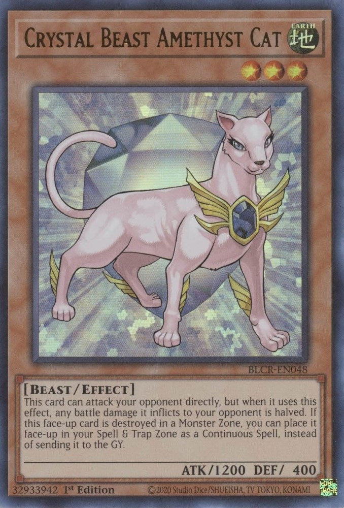 Crystal Beast Amethyst Cat (BLCR-EN048)  Ultra Rare