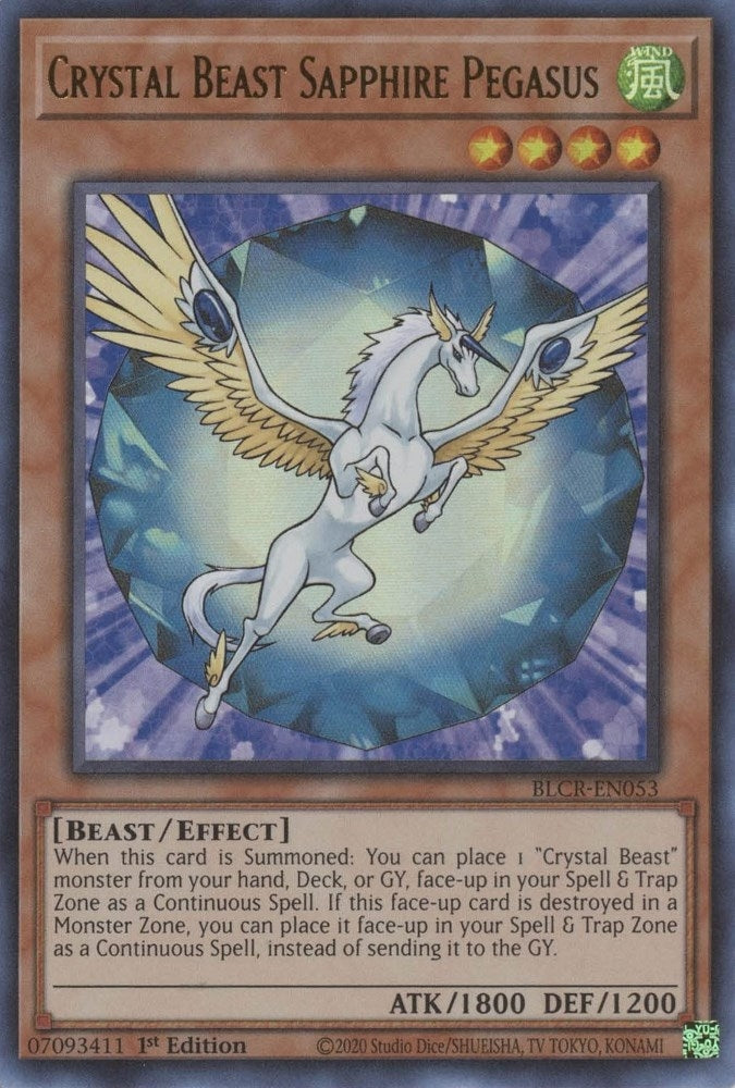 Crystal Beast Sapphire Pegasus (BLCR-EN053)  Ultra Rare