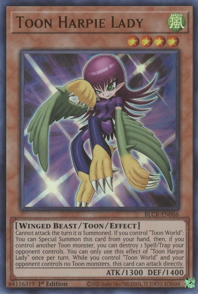 Toon Harpie Lady (BLCR-EN066)  Ultra Rare