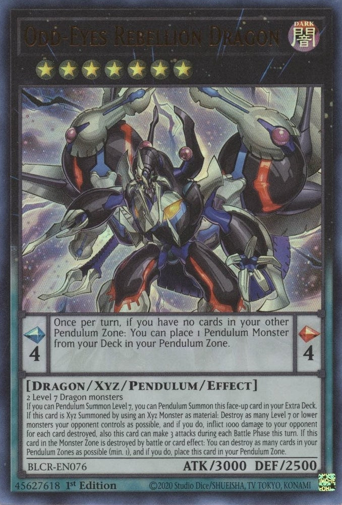 Odd-Eyes Rebellion Dragon (BLCR-EN076)  Ultra Rare