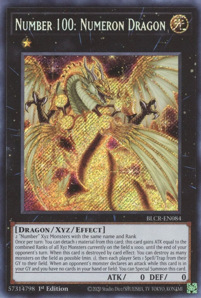 Number 100: Numeron Dragon (BLCR-EN084)  Secret Rare