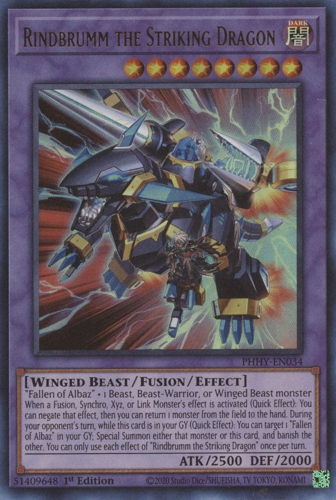 Rindbrumm the Striking Dragon (PHHY-EN034)  Ultra Rare