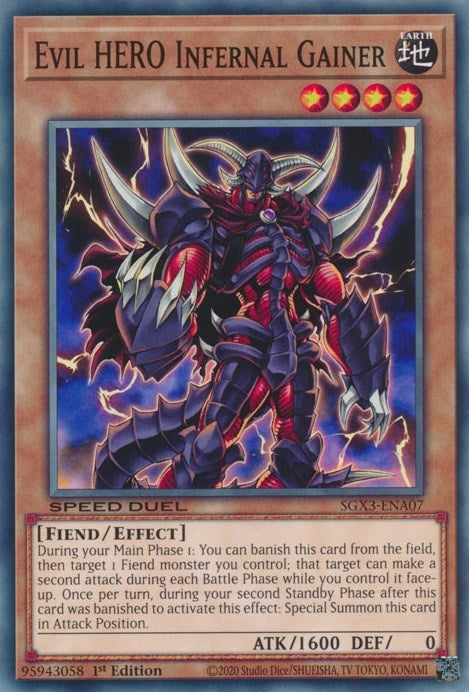 Evil HERO Infernal Gainer (SGX3-ENA07)  Common