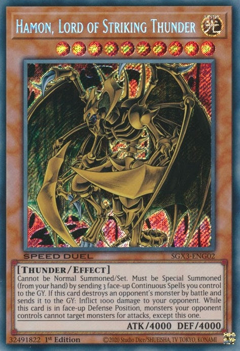 Hamon, Lord of Striking Thunder (SGX3-ENG02)  Secret Rare