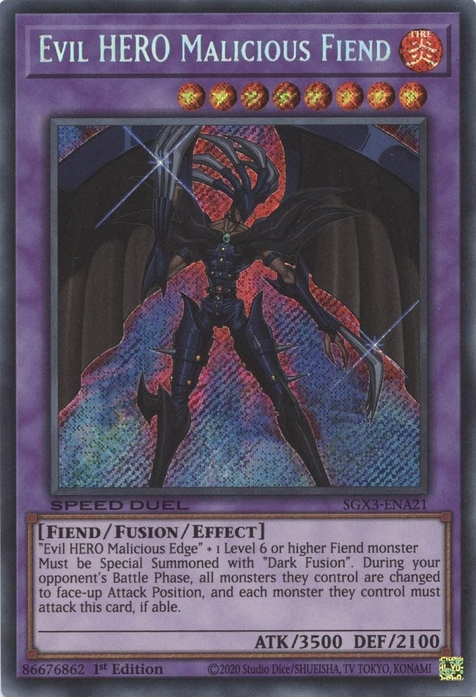 Evil HERO Malicious Fiend  (SGX3-ENA21)  Secret Rare
