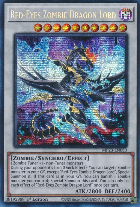 Red-Eyes Zombie Dragon Lord (MP23-EN083)  Prismatic Secret Rare