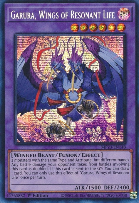 Garura, Wings of Resonant Life (MP23-EN148)  Prismatic Secret Rare