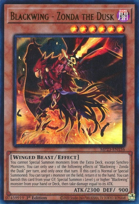 Blackwing - Zonda the Dusk (MP23-EN156)  Ultra Rare